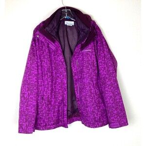 Columbia Women's Interchange Thermal Coil 3 in 1 Jacket Size L Purple Burgundy